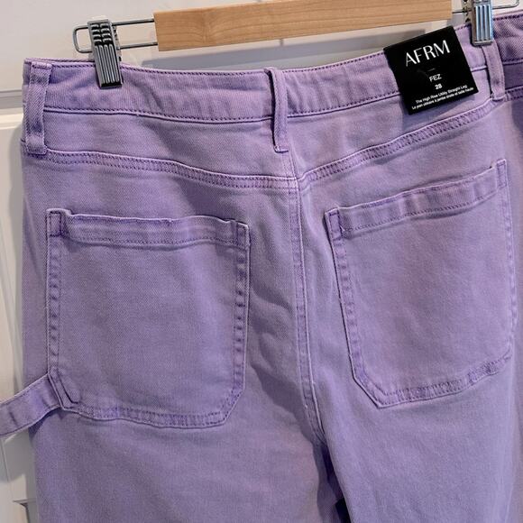 NWT AFRM Purple Fez Straight Leg Carpenter Denim Jeans Pants-Size 28 - Picture 5 of 6